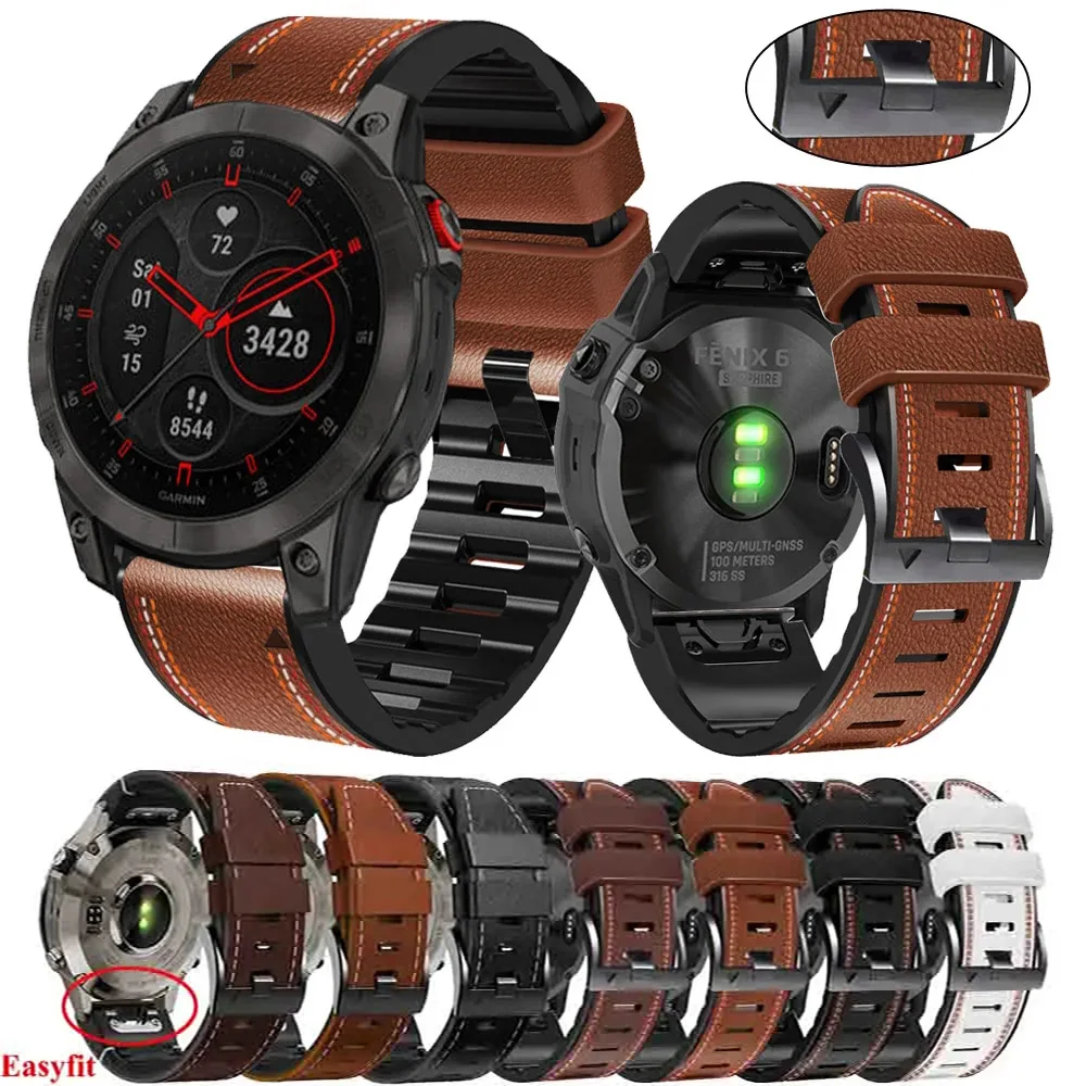 Quick fit 22 26mm Uhren armbänder Gürtel für Garmin Epix Gen 2 Leder Silikon Armband Fenix 7x7 6x6 Pro 5x5 plus Armband