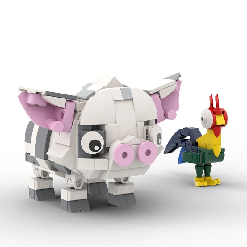 MOC Adventure Movie Baya Pet Pig Hey-hey Chicken Building Blocks Animal Pink Pig Action Figures Ideas Set Bricks Toys Xmas Gifts