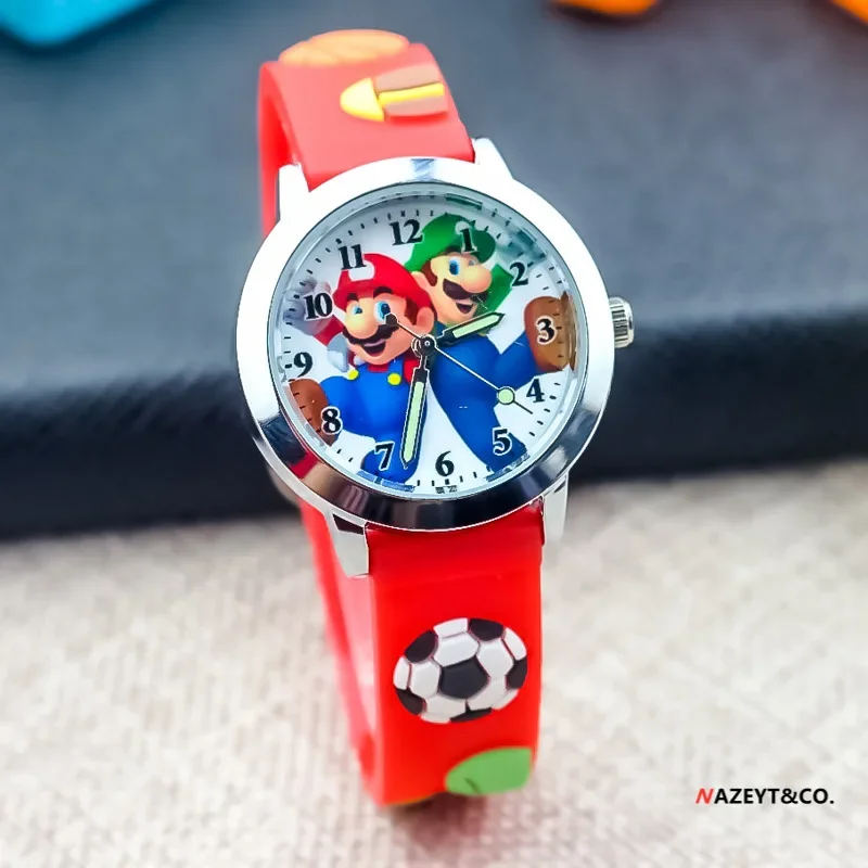 Reloj de silicona de Super Mario Brothers para niños, reloj electrónico de cuarzo, personaje de juego de Anime de dibujos animados en 3D, regalos de