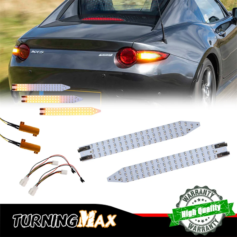 2pc Full LED Amber Sequential Dynamic Tail Turn Signal Light Rear Taillamp Kit Canbus Error Free For Mazda MX-5 MK4 ND 2016-2021