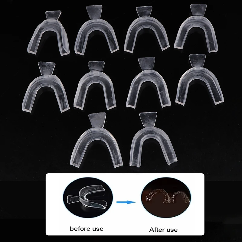 10Pcs Food Grade Silicone Teeth Protector Night Mouth Guard Tray For Bruxism Grinding Anti-snoring Boxing Sports Protection