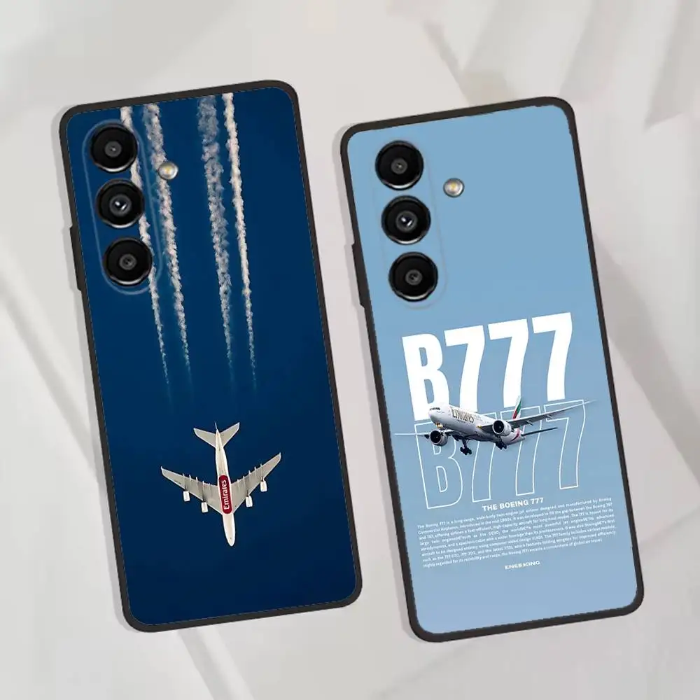 B-BoeingS 777 Top Airplane Phone Case For Samsung Galaxy A13,21s,22,31,32,52,53,71,80,A91 Soft Black Shell