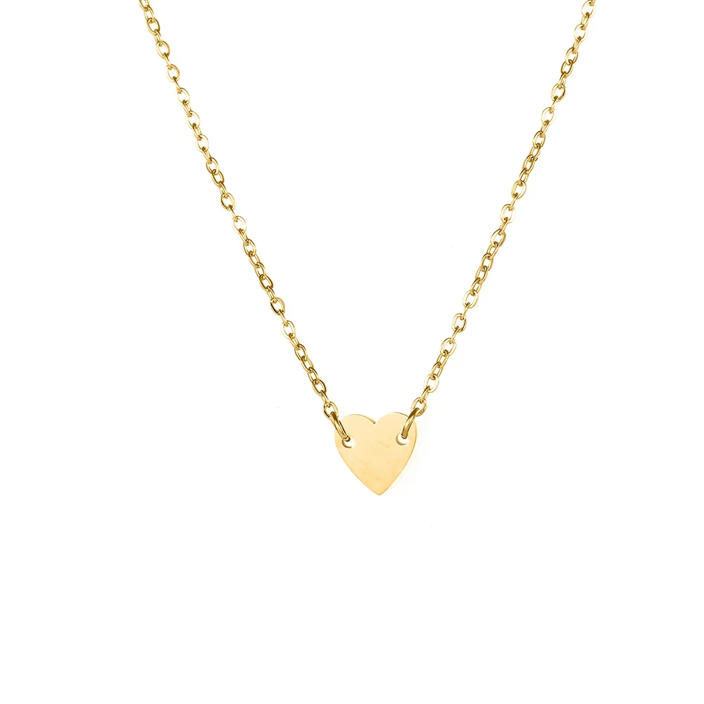 eManco LOVE Initial Stainless Steel Choker Necklace For Women Heart Necklace delicate short chain Valentine\'s gift