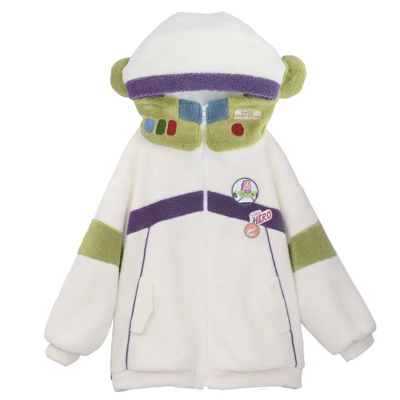 2024 New Winter Toy Story Print Loose Jacket with 3D Decorations and Patchwork for Couples and Moroi Tribe Fans