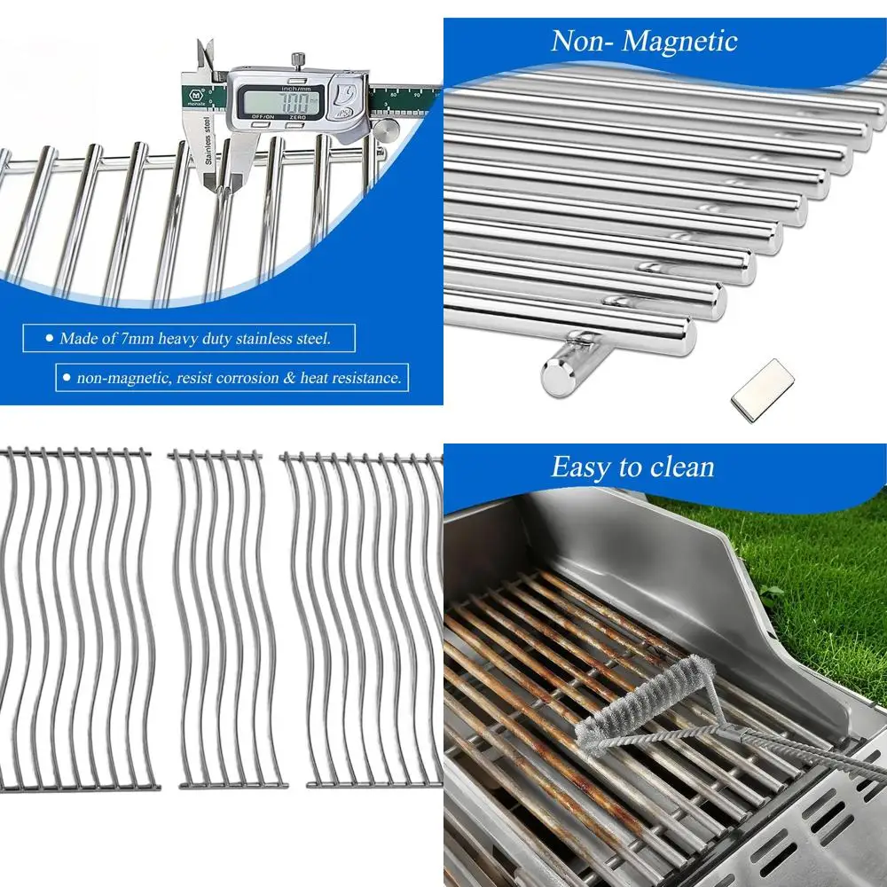 

3 шт., сменные кухонные сетки из нержавеющей стали 16,75, для 4 решеток, сплошная конструкция стержня