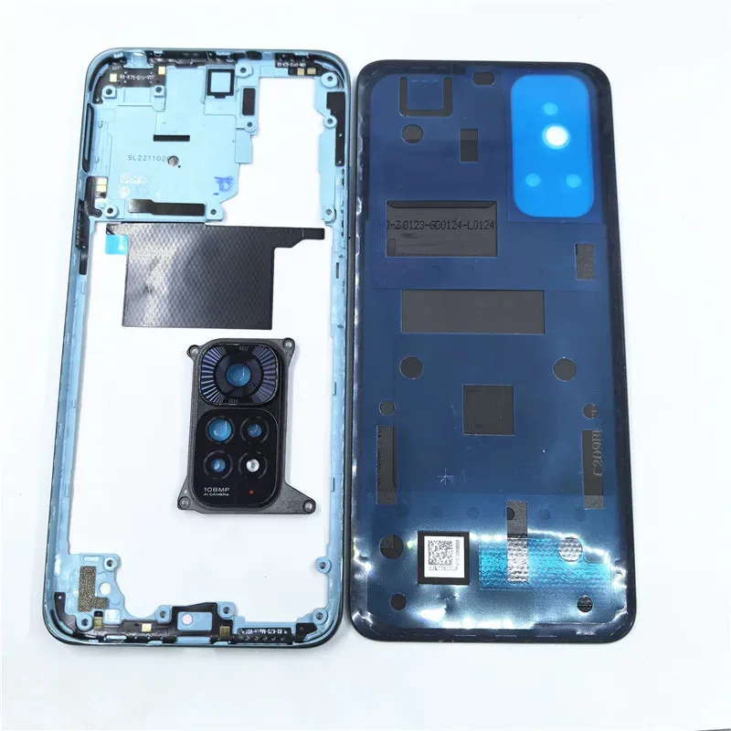 For Redmi  Note 11 4G / Note 11S Phone Housing Middle Frame+Battery Back Cover Case Panel Lid Rear Door With Camera Lens