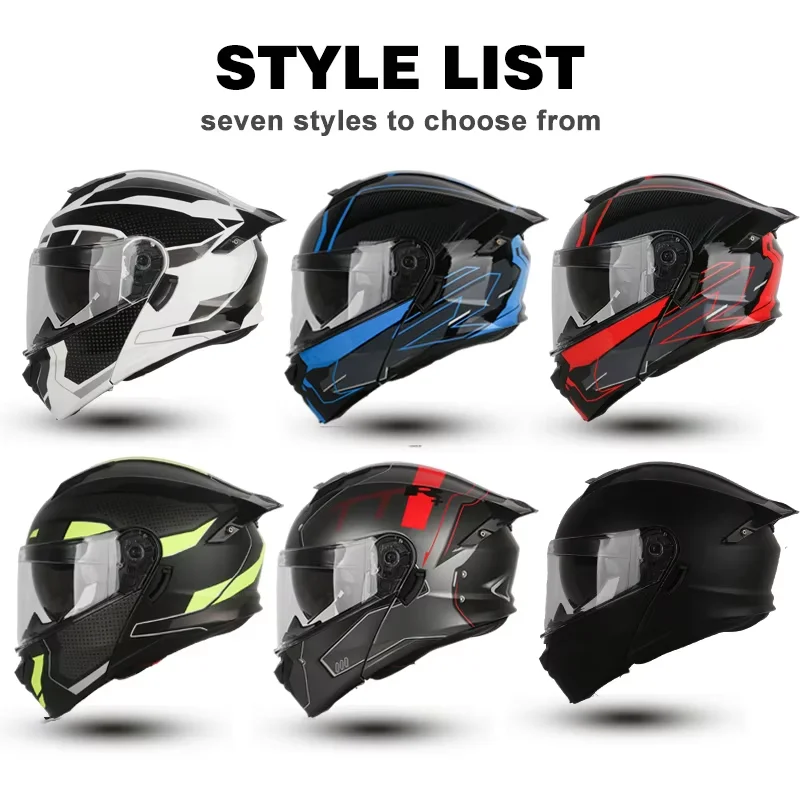 Uchoose DOT المعتمدة خوذات لكامل الوجه تحطم دراجة نارية واقية الرجال النساء الوجه حتى خوذة دراجة نارية مزدوجة الشمس قناع