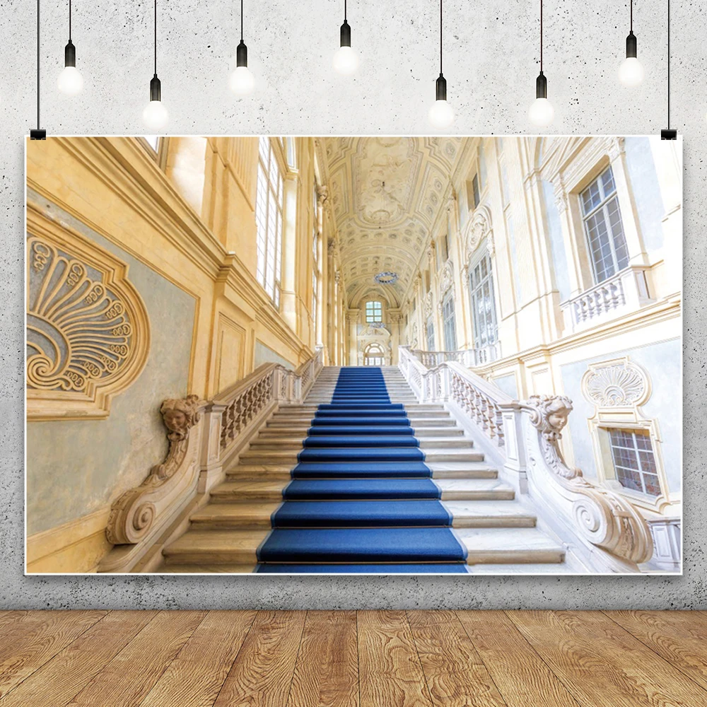 Luxe Paleis Fotografie Achtergrond Retro Kasteel Feestzaal Binnenmuur Bruid Bruiloft Volwassen Verjaardagsfeestje Achtergrond Prop