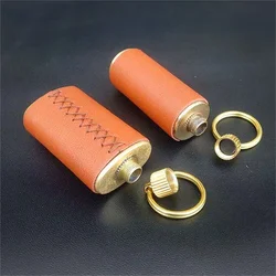 Portable Outdoor Handmade Leather Wrapping Oil Storage Bottle For Zippo ZORRO Lighter Alloy Storage Tank