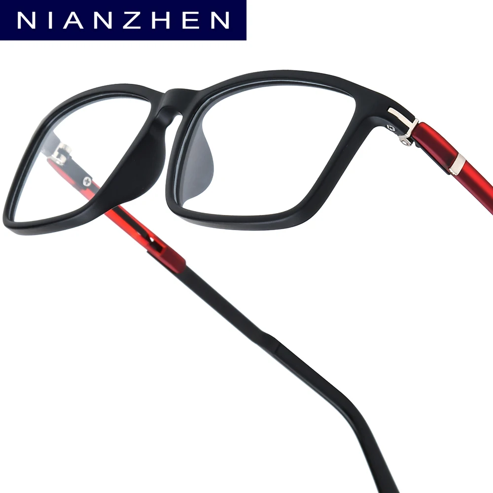 NIANZHEN TR90 Eyeglasses Frame Men New Square Brand Design Glasses Women Retro Vintage Business Eyewear Japanese Spectacles 9164