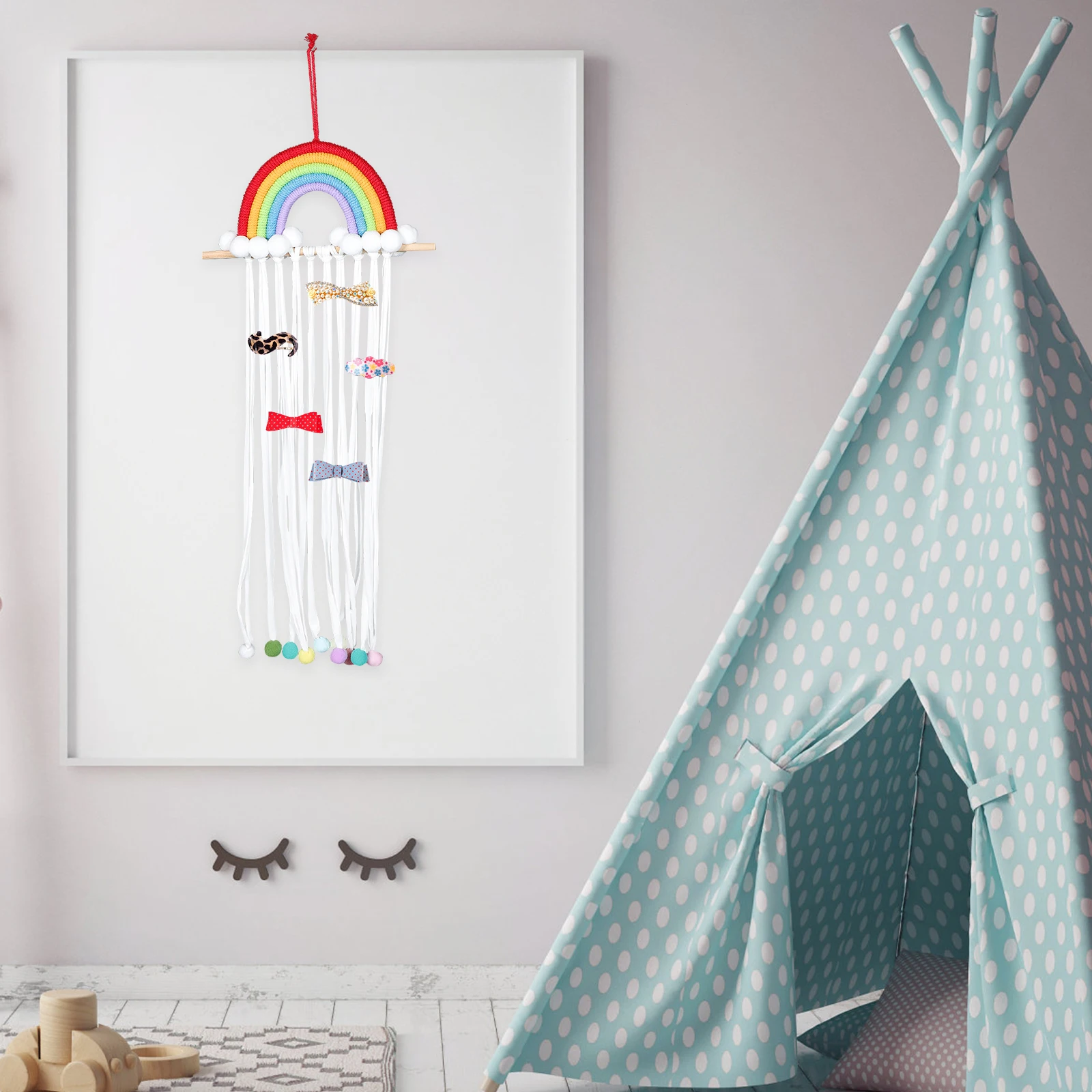 

for Hairpin Storage Rack Bow Holder Kids Accessories Colorful Cotton Rope Clips