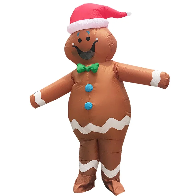 Adult Christmas Tree Gingerbread Man Santa Claus Inflatable Costume Anime Halloween Purim Party Costumes Role Play Disfraz