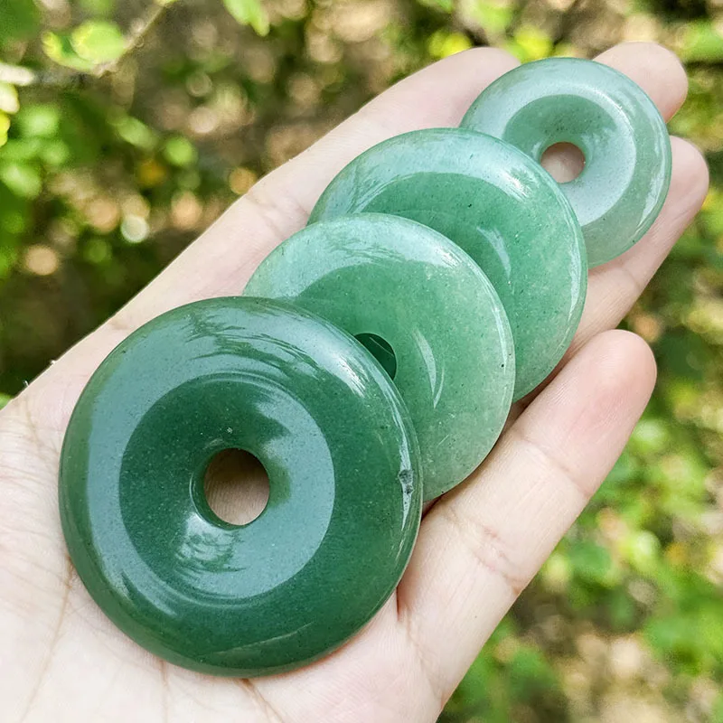 الطبيعية الخضراء افينتورين دونت خواتم حجر الخرز ل عقد دي اي واي سوار قلادة صنع المجوهرات الخرز 1 قطعة 30 مللي متر 40 مللي متر 50 مللي متر