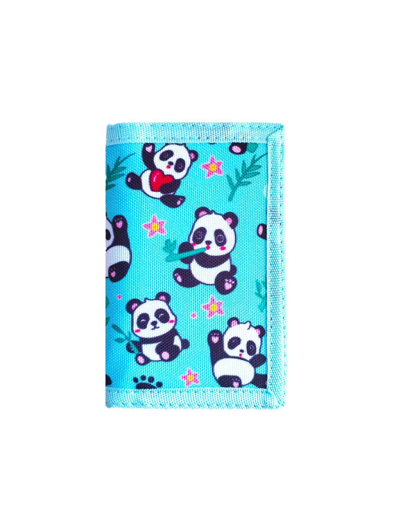 1pcs Panda Trifold Wallet for Girls, Wallet for Little Young Girls Cute Small Toddler Wallet with Lanyard Christmas Gifts, Green