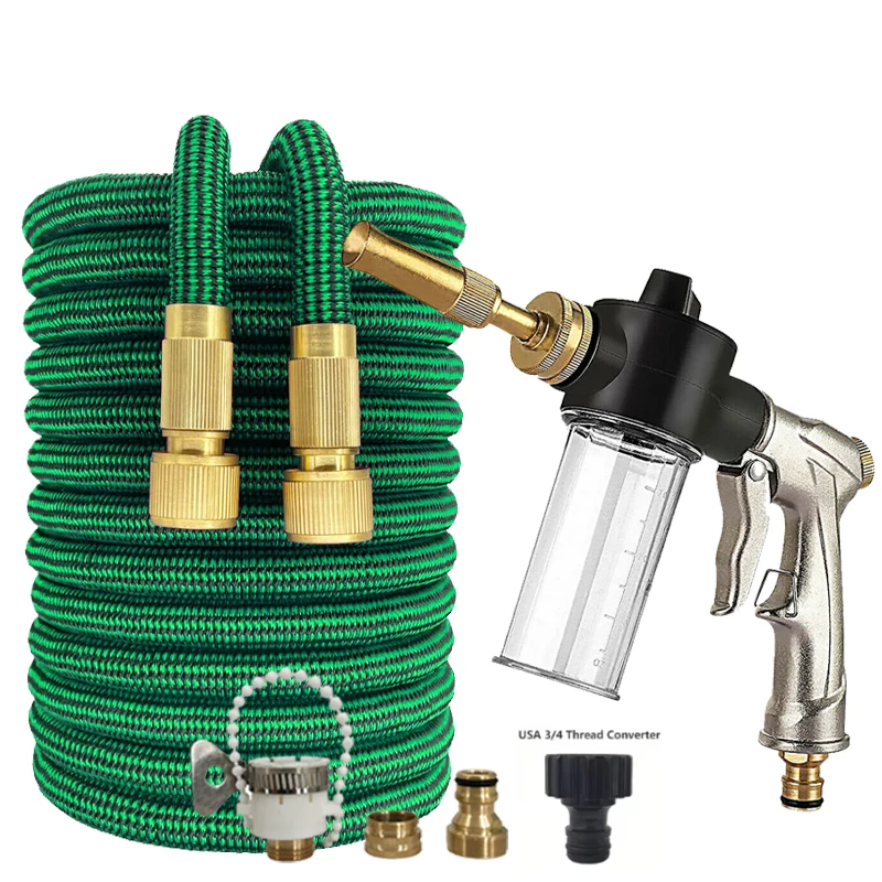 

Расширяемый садовый шланг, водяной пистолет из металлической пены, водопроводная труба с быстрым соединением, труба для мойки автомобилей 25 футов-100 футов, садовая водопроводная труба