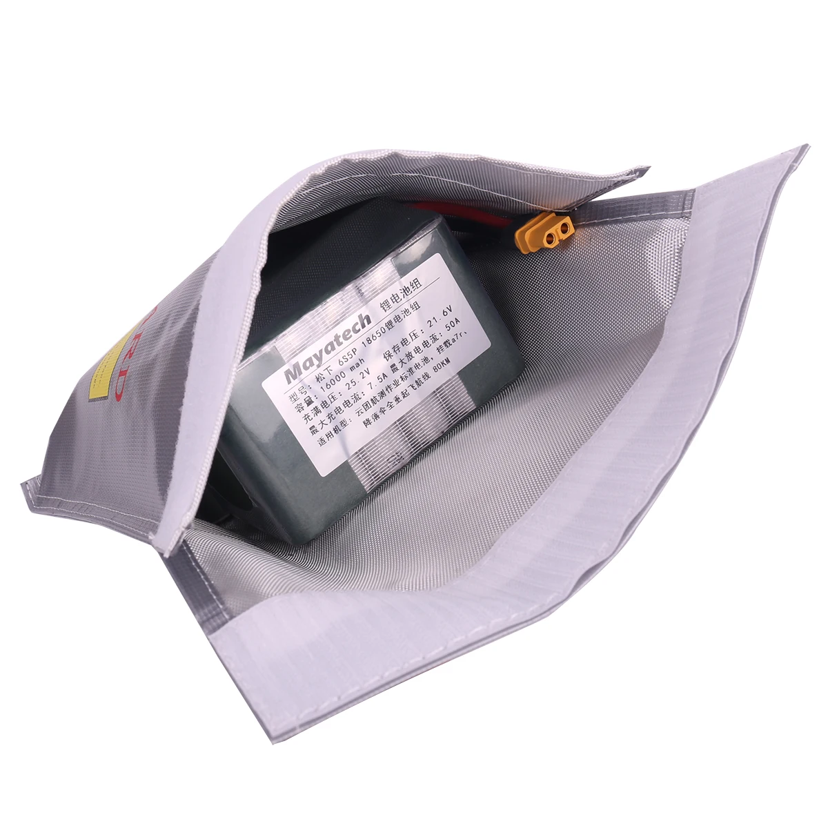 LiPo Guard-veiligheidstas voor opslag en opladen van lithiumbatterijen Brandwerend, explosiebestendig M-21,4x18 L-30,3x23 cm