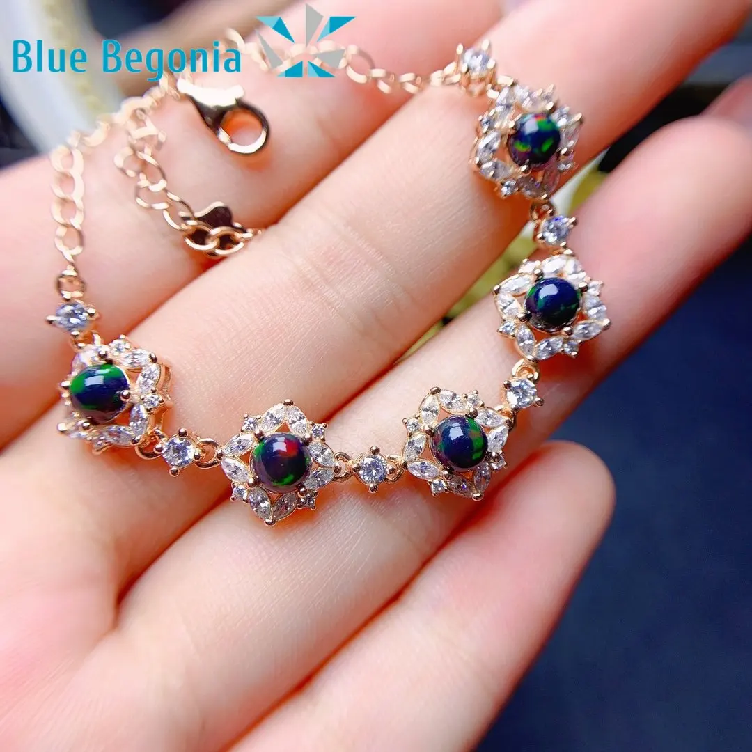 Natural Opal Bracelet 5pcs 5*5mm Gemstone Bracelets for Women Premium Engagement Wedding Jewelry Gifts