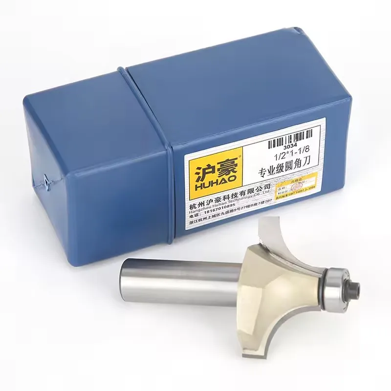 HUHAO 10PCS Router Bit 6mm 6.35mm 12.7mm Corner Round Router Bit Milling Cutter for Wood Flush Trim Cutter Woodworking Tools