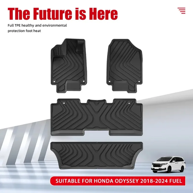 For Honda Odyssey 2018-2024 Rear Trunk Mat Custom Cargo Liner with High Side Wall Waterproof TPE Material Odorless view 6