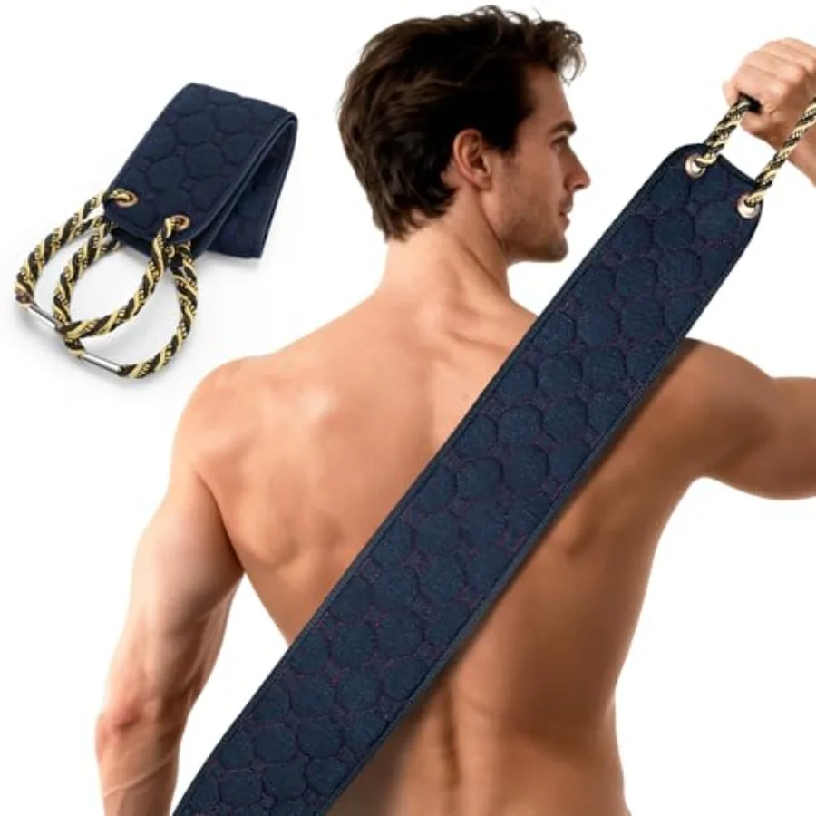 

Exfoliating Back Scrubber with Handles 38.5 Inch Double-Sided Back Exfoliator Body Scrub Towel Exfoliating Washcloth Bath Tool