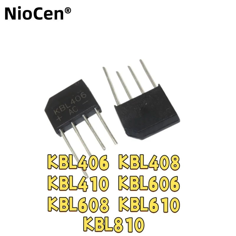 

（5pcs）New KBL 406 408 410 606 608 610 flat bridge rectifier rectifier bridge