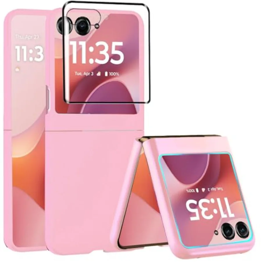

Case for Motorola Razr 2026/2025, Razr 2026/2025 Phone Case with Screen Protector, Slim Thin Shockproof Protective Bumper Cover