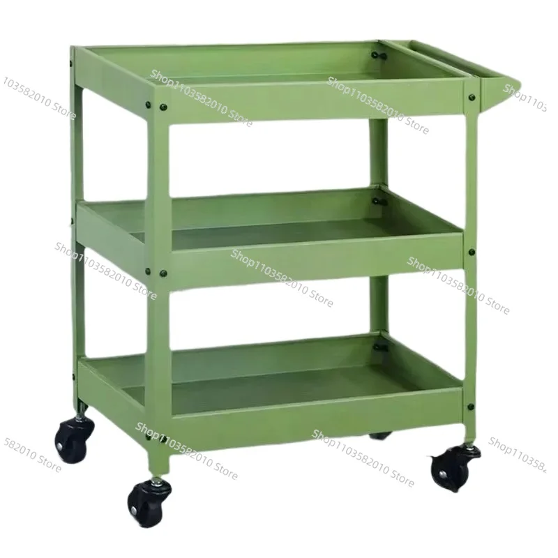 Push-Pull Removable 3-Tier Storage Cart, Household Storage & Haircut Tool Trolley Organizer