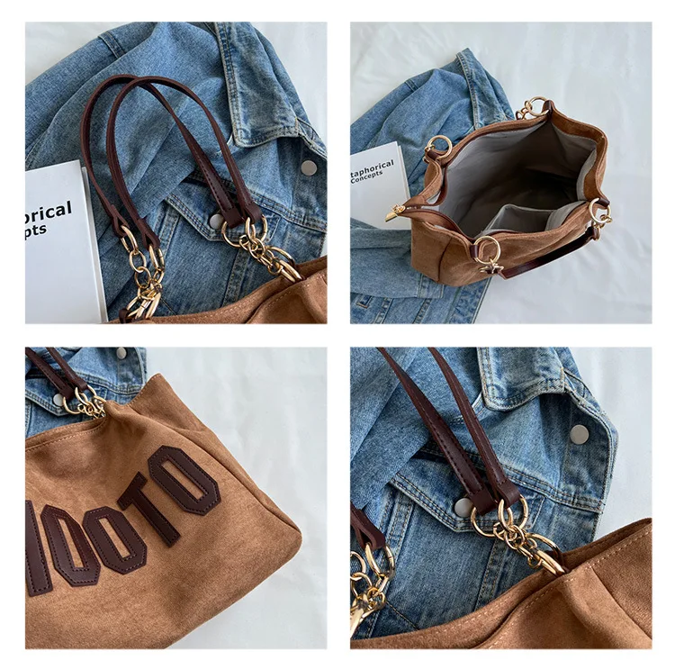Matte Leather women handbag large capacity Brand design luxury chain ladies shoulder bags 2024 new winter female big totes bols