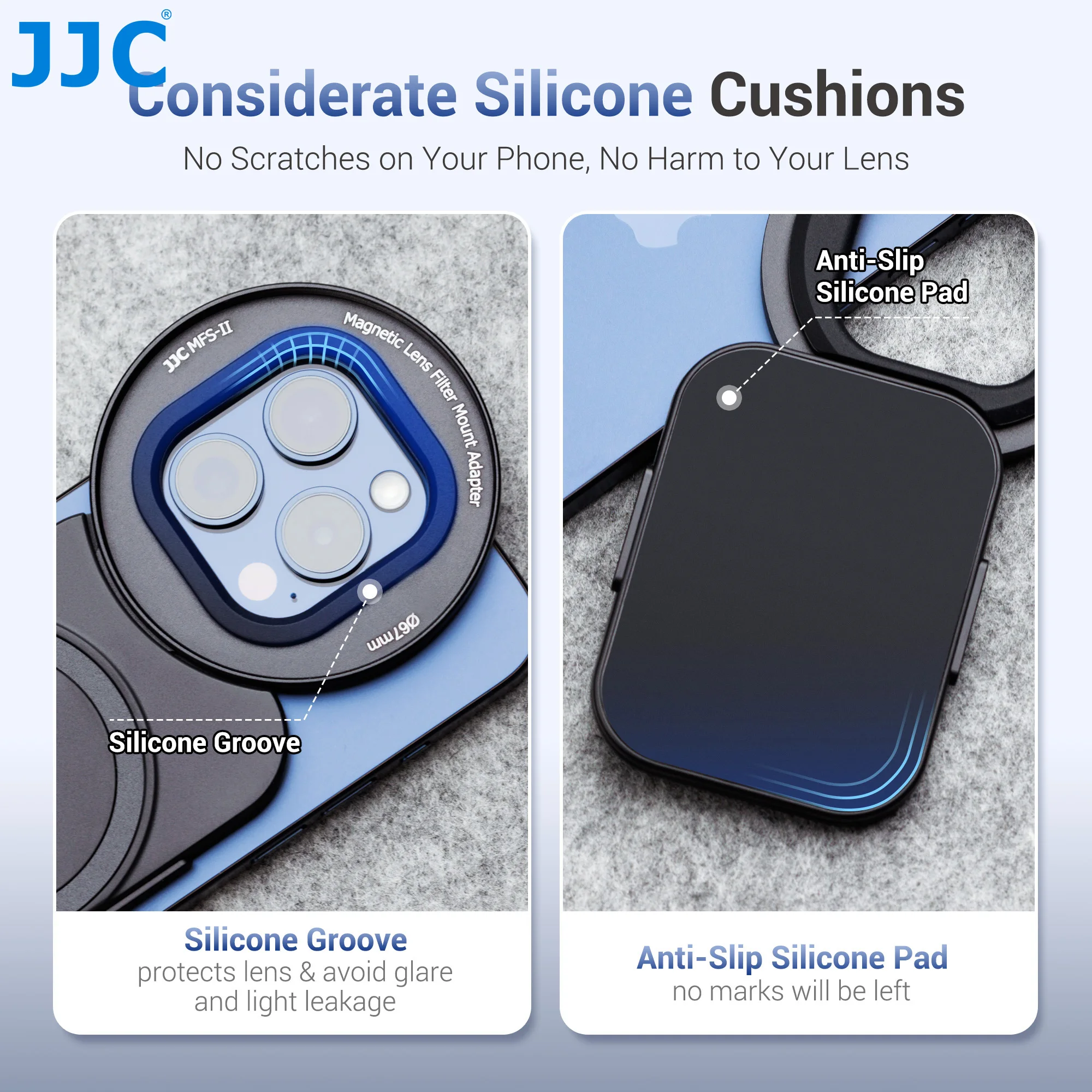 JJC 67mm Magnetic Phone Lens Filter Adapter ND2-128 Filter Set for iPhone 16 15 14 Pro Pro Max Plus Phone Lens Filter with Pouch