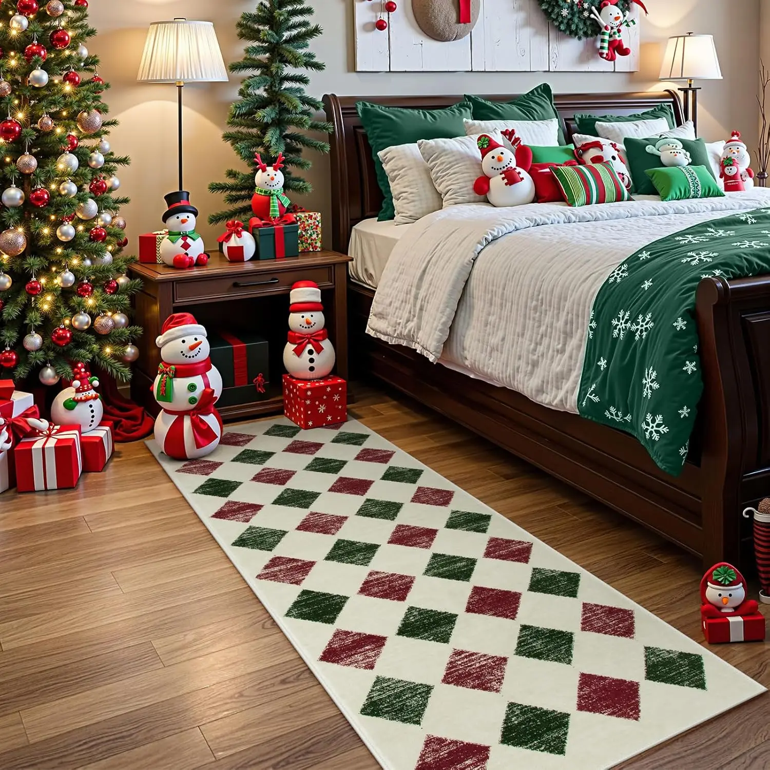 

VIKAMA Christmas Holiday Decorations For Entrance Door Carpet, Living Room Bedside Rug, Corridor Long Carpet, Home Decorations