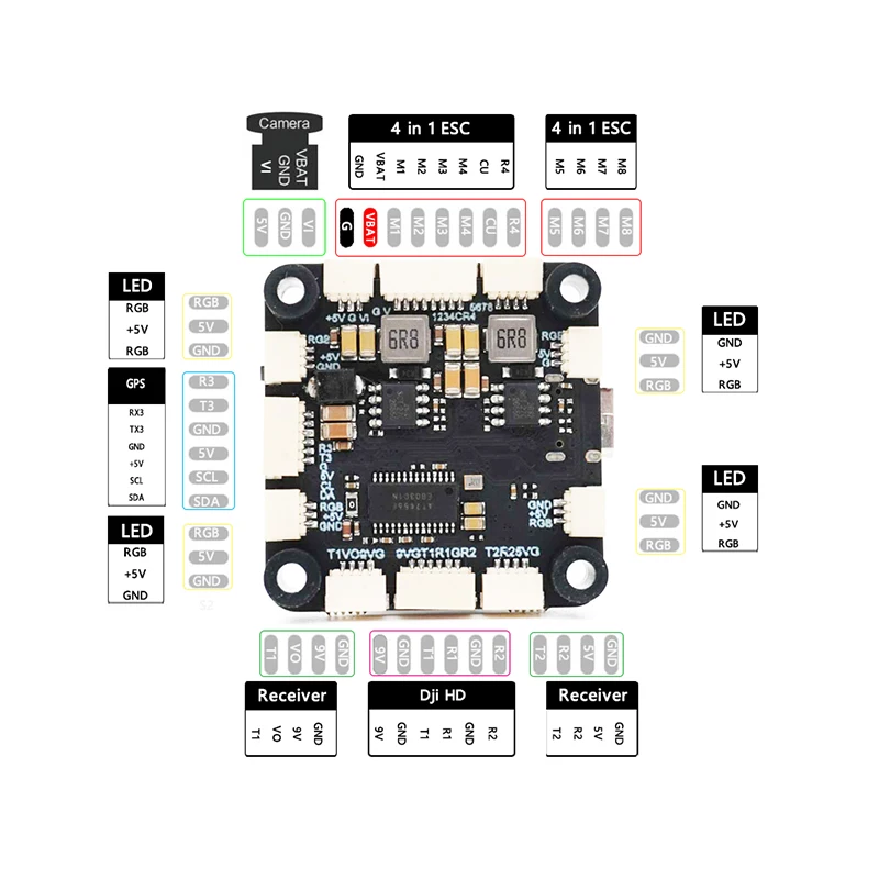 F722 F7 وحدة تحكم في الطيران FC 3-8S يبو 5 فولت/10 فولت المزدوج BEC ث/60A/80A 4in1 BLheli_S ESC ل RC FPV حرة سباق ملحقات طائرة بدون طيار