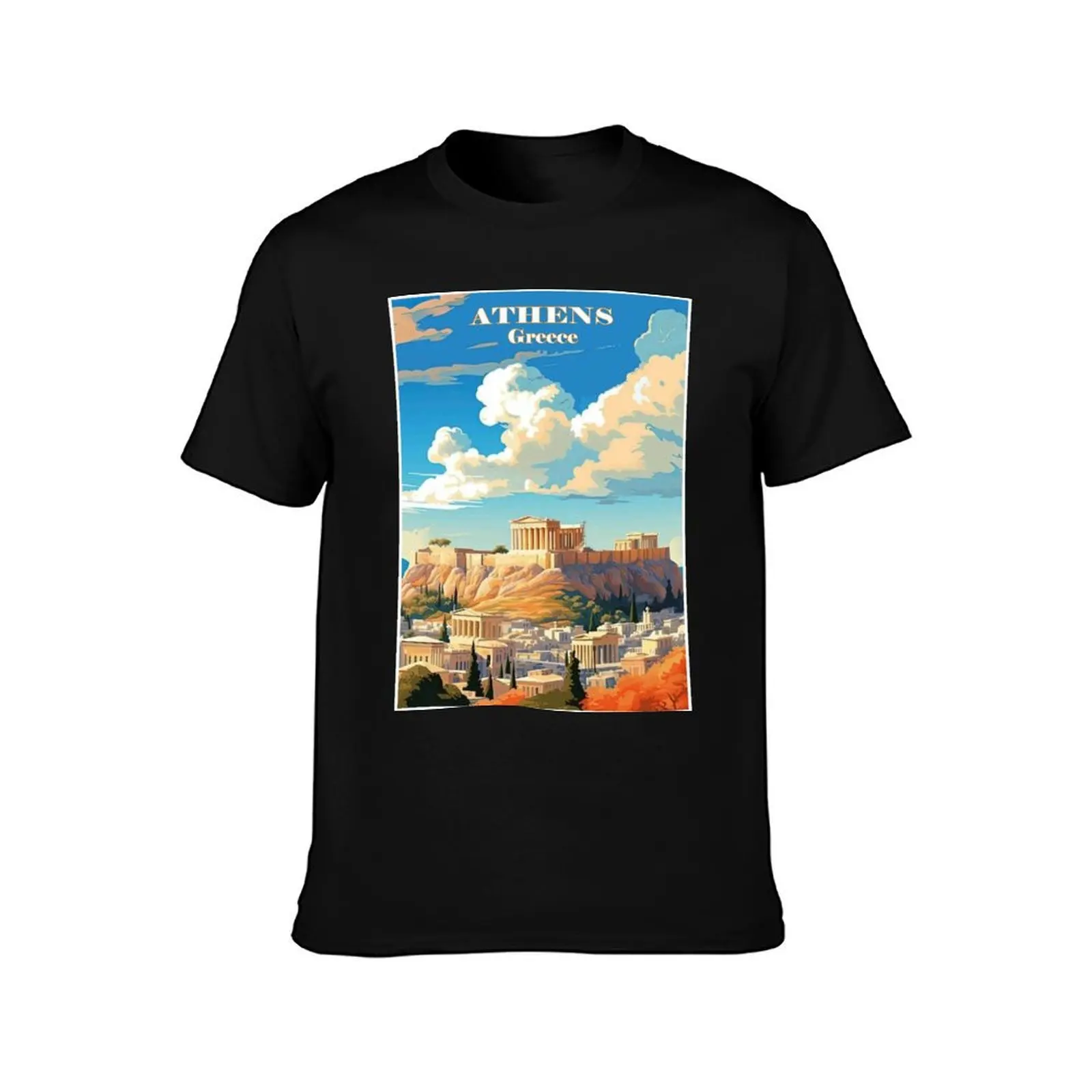 Athens Greece :Travel and Tourism Advertising Print T-Shirt Summer Holiday T-Shirt