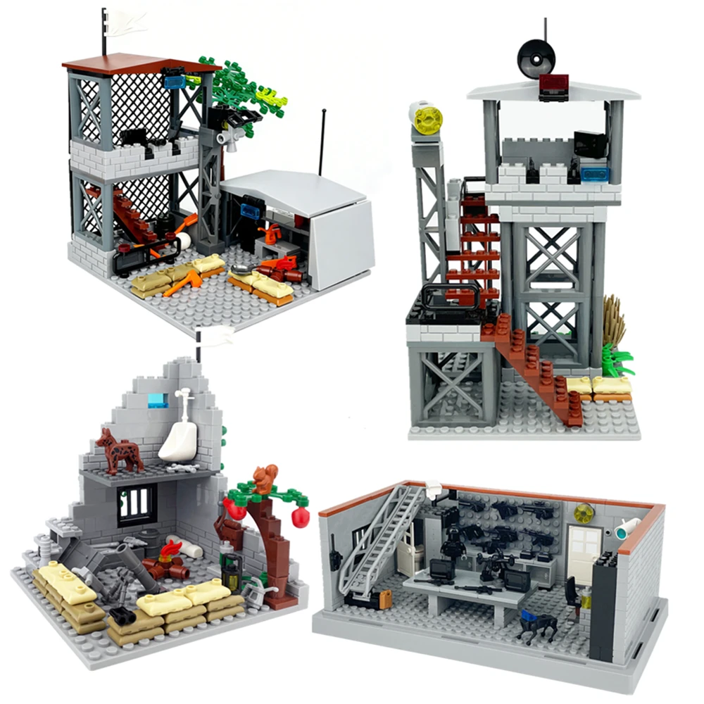 

Военный конструктор MOC «Башня-убежище времен Второй мировой войны» с солдатами, набор строительных блоков для детей