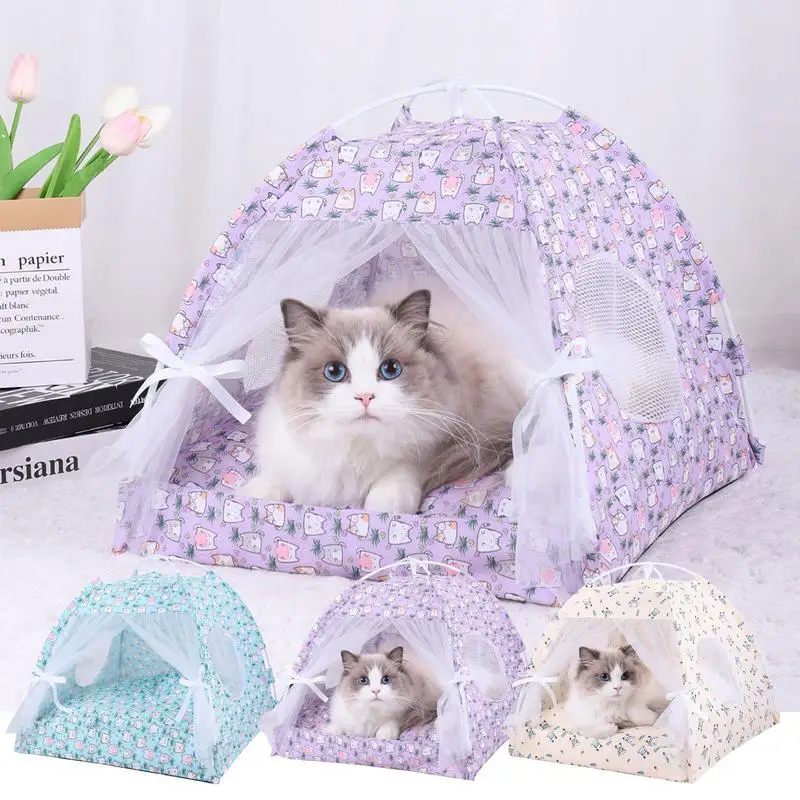 

Pet Tent For Cats Pet Tent Cat Cave For Playing Floral Pet Cave Nest Movable Dog Tent Bed For Indoor And Outdoor Small Medium