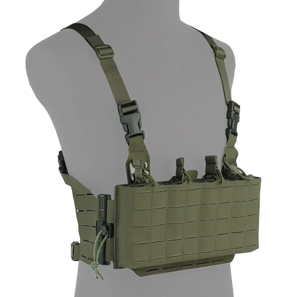

Tactical Chest Rig Quick Release Laser Cut Hunting Vest With 5.56 Magazine Pouch Knight Chest Rig Airsoft Shooting Gear