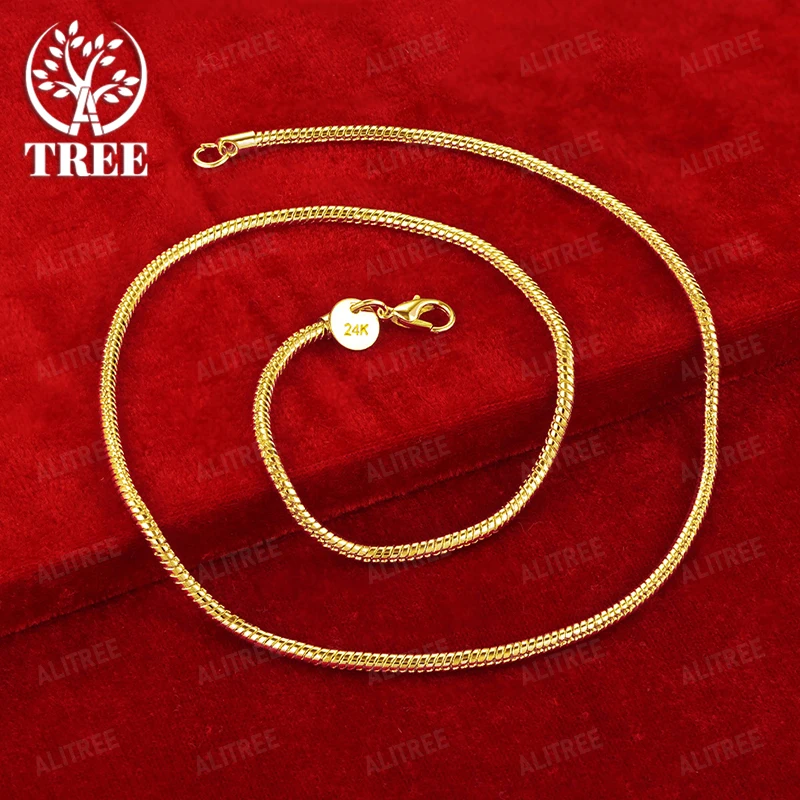 16/18/20/22/24/26/28/30 بوصة سلسلة 18 كيلو عقد ذهب الرجال النساء حفلة الحد الأدنى موضة حلية مجوهرات هدية عيد ميلاد اكسسوارات