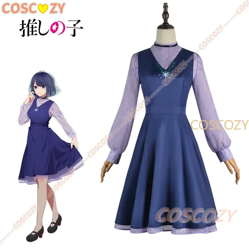 Anime Oshi No Ko New Charactor Kurokawa Akane Cosplay Costume Summer Blue Uniform Dress Women Party Convention Cosplay Cloth