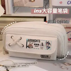 Arknights Student Pencil Case Dr. Amiya Anime Game Peripherals Large-capacity Stationery Pencil Case