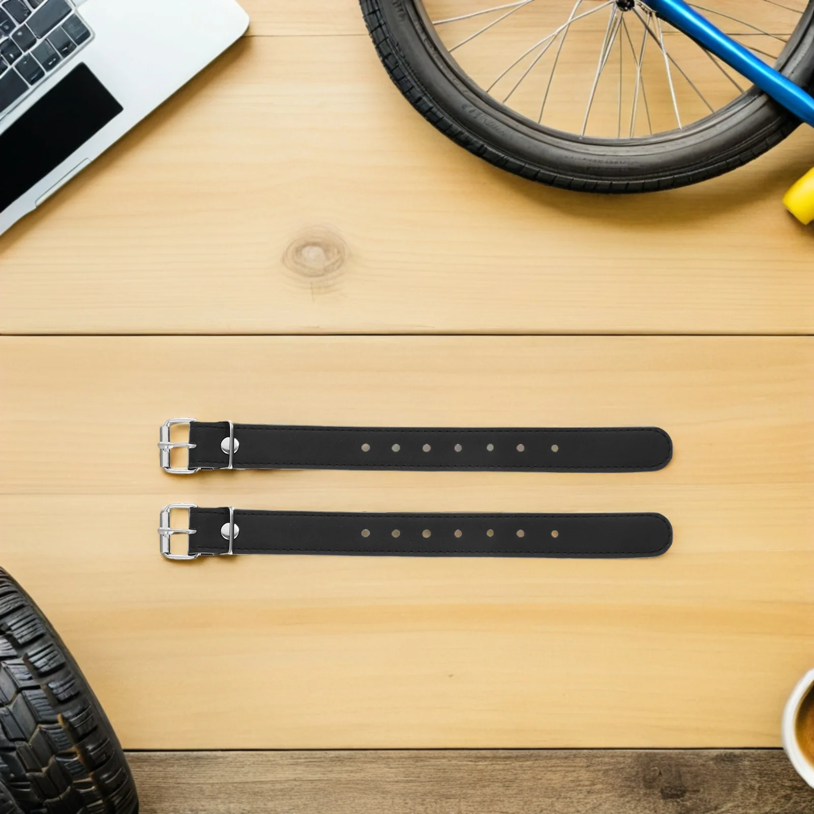 6pcs Kids Bike Basket Pu Straps Metal Buckle Fastening For Front Bicycle Cargo Carrier Universal Detachable Mounting For