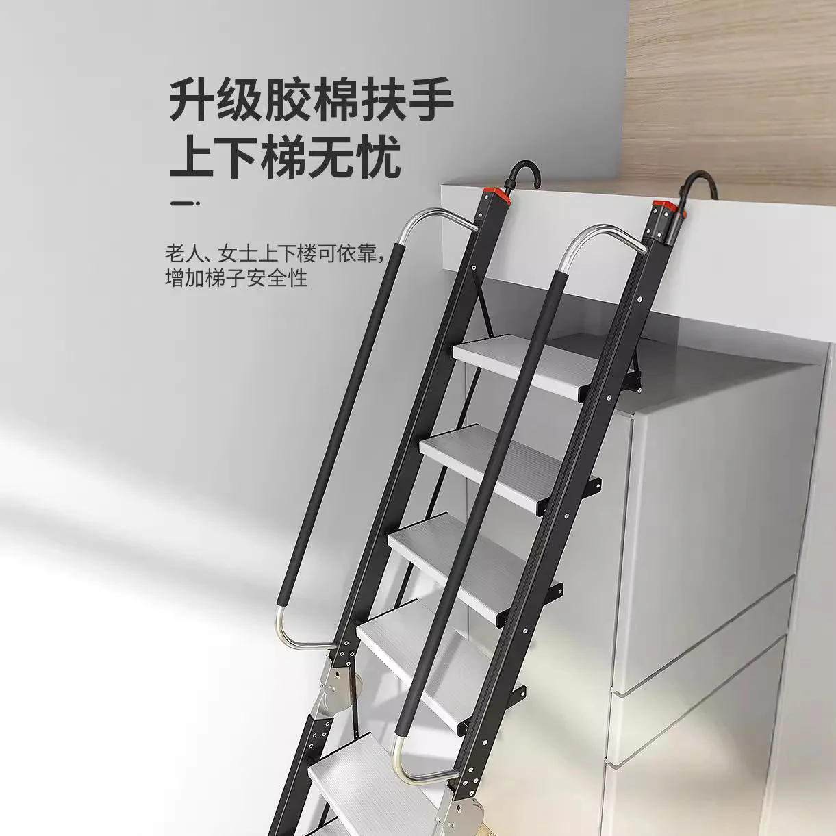 Spot aluminum alloy loft ladder Household folding Ladder Straight Escalator Expansible Climbing stairs