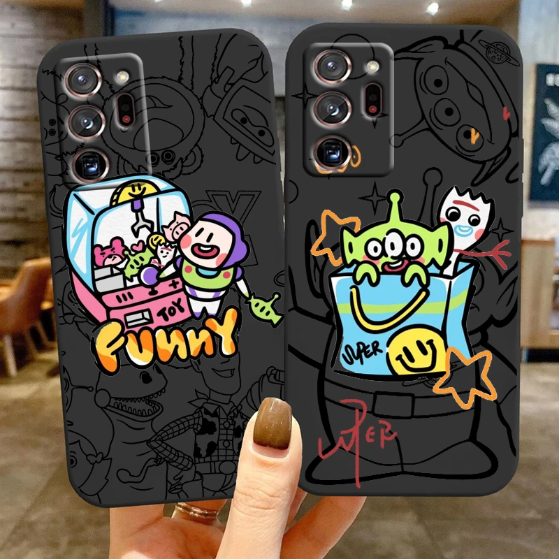 

Disney Toy Story Alien Woody For Samsung Note 20 10 Ultra Plus A31 A14 A12 A70 A34 A25 A04 A05 A15 A24 5G Black TPU Phone Case