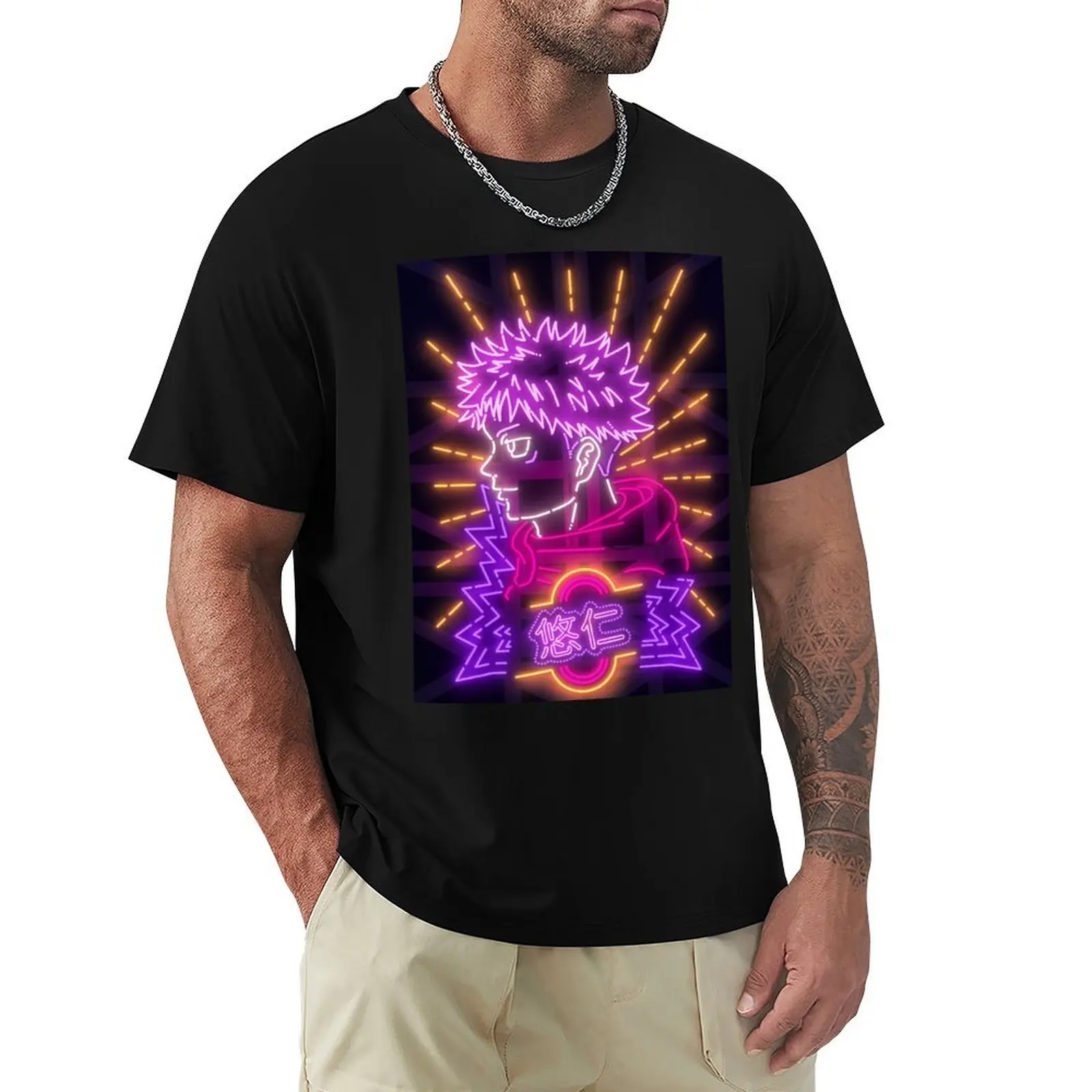 The Sorcerer Hero Neon Art T-Shirt Casual Holiday Short Sleeve Tee