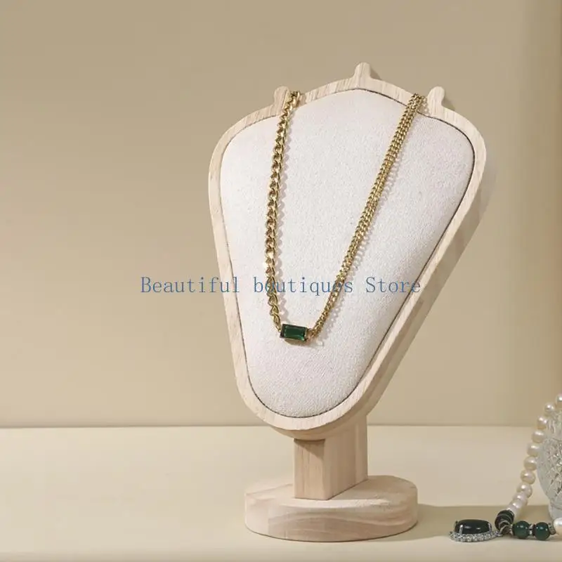 

U4LF Элегантные витрины для ювелирных изделий из цельного дерева, подставка для ожерелья, органайзеры для организованной изделий