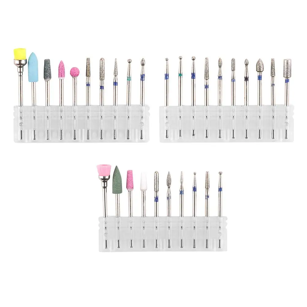 

3 Sets Manicure Grinding Heads Tungsten Steel Drill Bits Polisher Accessories Nail Care Tools Non Rust Premium Quality