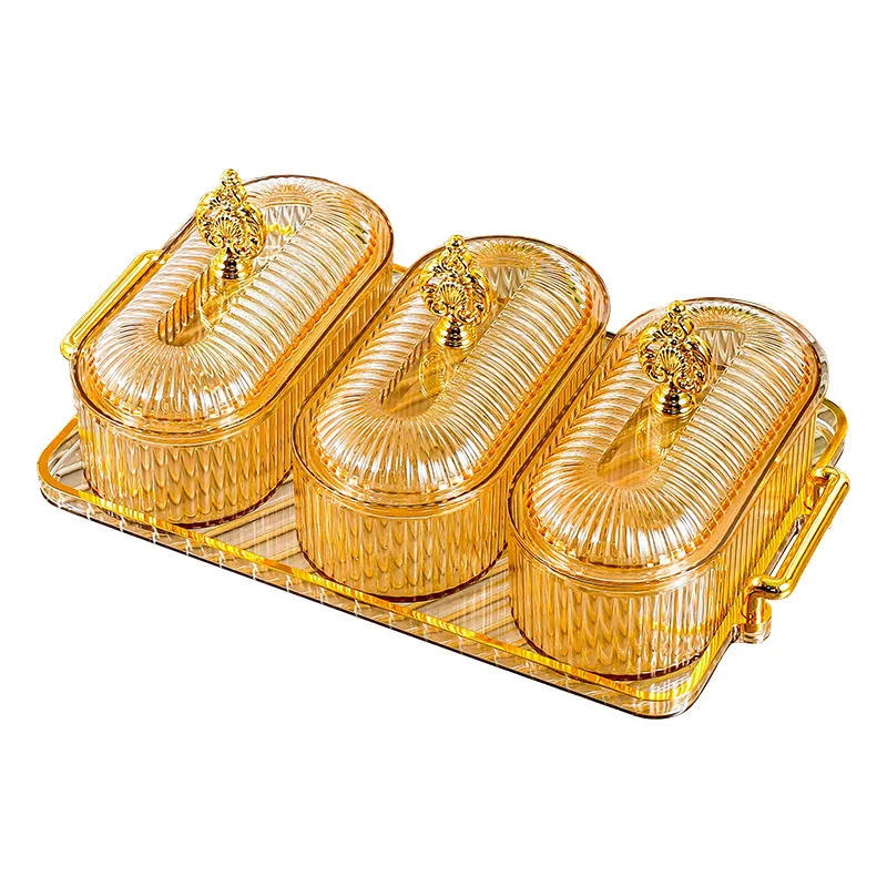 Leichter, luxuriöser 3-stöckiger Obstteller im europäischen Stil: Beliebter Heimgebrauch für Süßigkeiten, Desserts, Couchtische/Wohnzimmer,