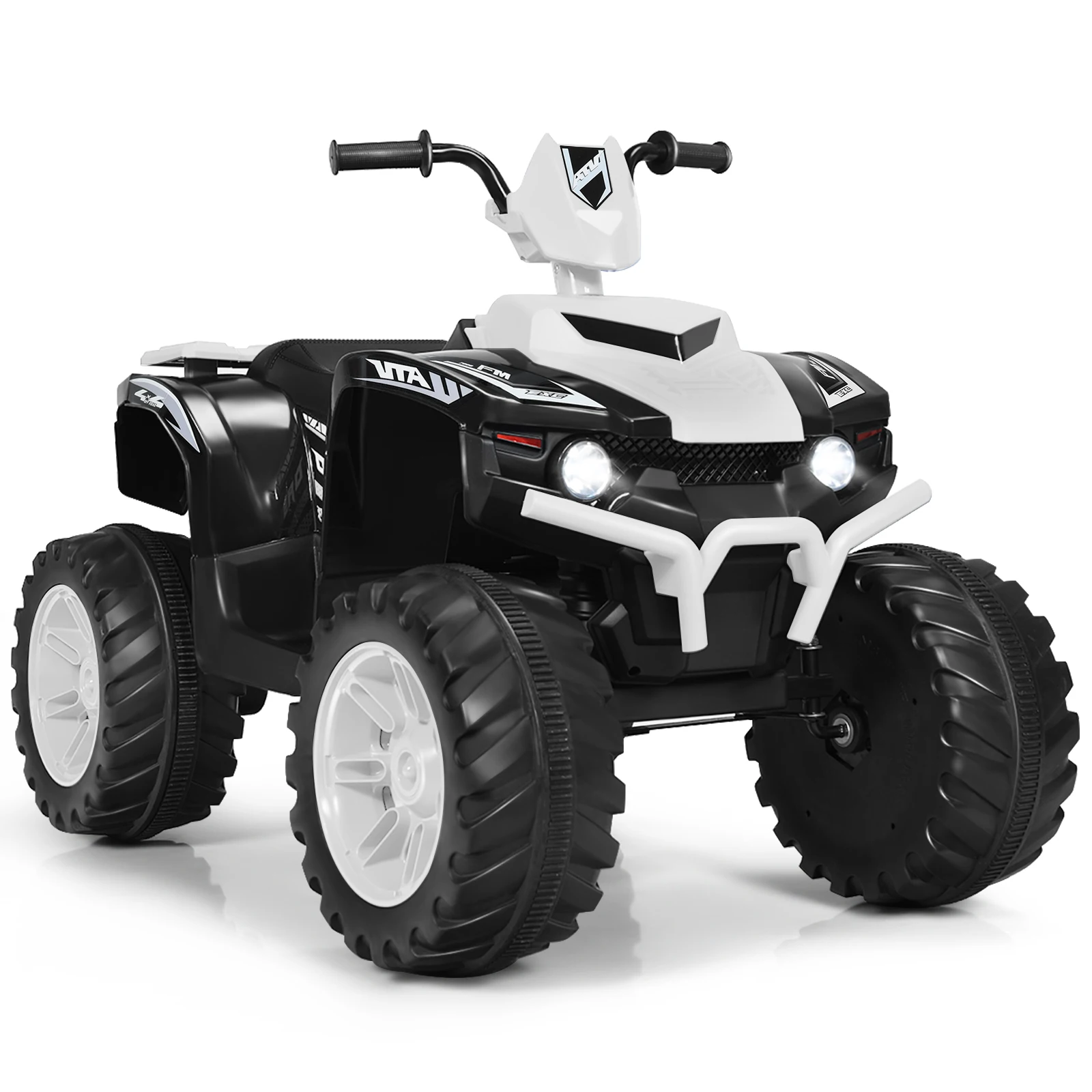 12V Kids 4-Wheeler ATV Quad Ride On Car w/ LED Light & Music White