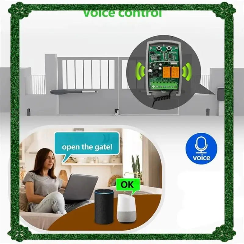 24-uurs levering Tuya WIFI slimme ontvanger 2CH garagedeur afstandsbediening opener controller 7-32V Rolling Code 433Mhz zender
