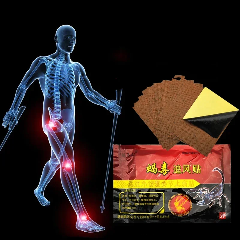 80pcs Heat Patch Scorpion Venom Plaster 12 Hour Long Effect for Back/Neck/Shoulder Muscle Warming Patch Fast Acting