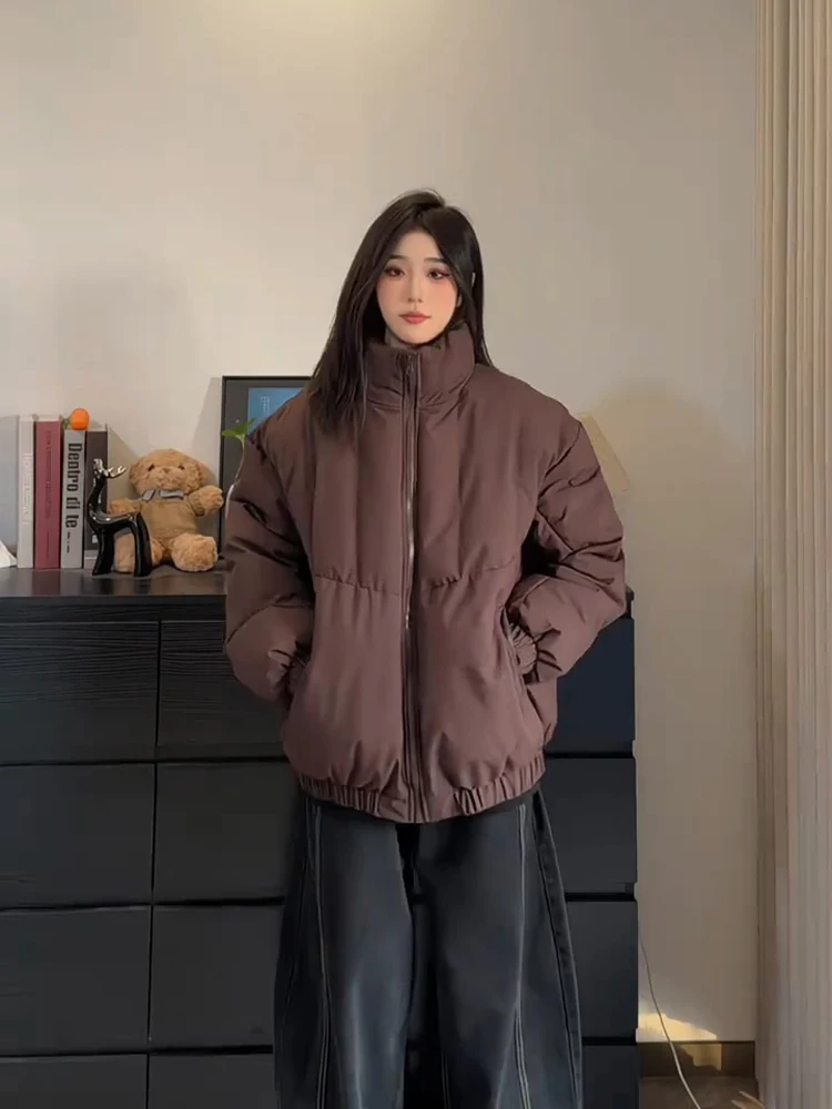 

Мужская хлопковая куртка Cleanfit с воротником-стойкой, утепленная пухом, свободного кроя, зимняя, теплая, на молнии, повседневная верхняя одежда