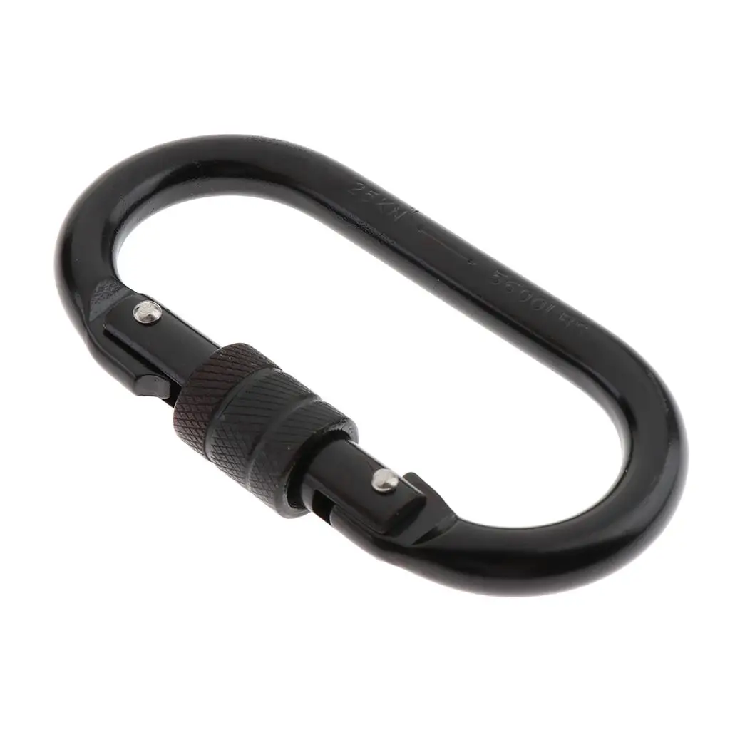 O-Shaped Climbing Screwgate Carabiner for Climbing Hammock Rappelling 25KN=5600lbs